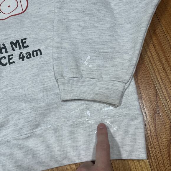 Vintage Hockey Mom 90s Retro Crewneck Heather Gray Paint Spatter Funny USA Made - Picture 8 of 11